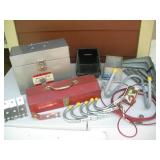 Misc. Lot, Metal Tool Box, Hooks, Dog Run