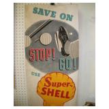 SUPER SHELL Double Sided Cardboard Sign