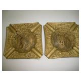 WWII German 4 x 4  Cast Metal Ashtrays