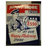ESSO Happy Motoring Embossed Tin Sign