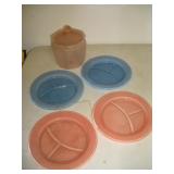 9 Inch Pink & Blue Fairy Tale Plate-Cookie Jar