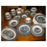 5 Pc Currier Ives Royal Ironstone Dish Set