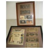 Confederate Paper COPY Money Framed-Post cards