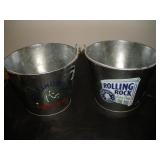 Rolling Rock Beer Tin Pails