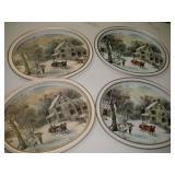 American Homestead Currier Ives Oval Platter