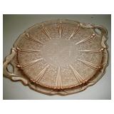 10 Inch Cherry Bloosm Pink Depression Serving Tray