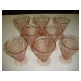 8 Blossom & Ivy Pink Depression Footed Goblets