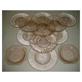 Pink depression Glass Plates