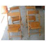 (4) Wood Folding Chairs