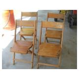 (4) Wood Folding Chairs