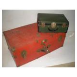 (2) Flat Top Truncks  Largest - 30x16x12 Inches