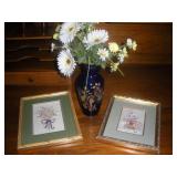 Decorative Floral Lot, Vase 9 inches Tall