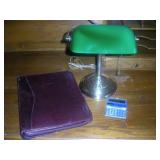 Desk Light, 13 in., Leather Binder, Calculator