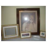 Vintage Framed Print, 17x20, A Little Kiss