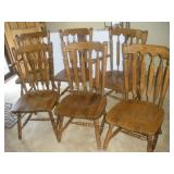 6 Kincaid Oak Chairs-4 Side, 2 Captain