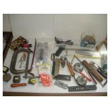 Assorted Tools-Hack Saw, C-Clamp, Soldering Iron