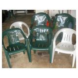 6 Plastic Outdoor Chairs