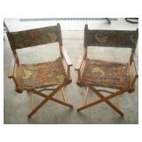 2 Wood Directors Chairs, 33 inches Tall