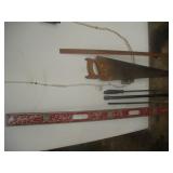 Level, Prybars, Handsaw