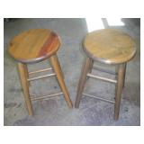 2 Wooden Stools, 24 inches Tall