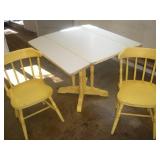 Drop Leaf Table, 36x36x30 and 2 Wood Chairs