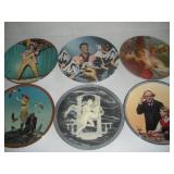 6 Decorative Plates- Elvis, Norman Rockwell