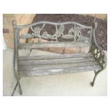 Cast and Wood Child Size Bench, 30 inches Long