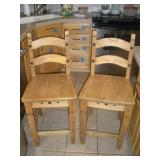 2 Wood Tall Chairs, 40 inches Tall