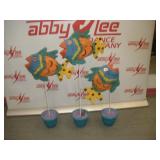 (3) Back Drop Fish  tallest 46 inches
