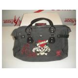 Ed Hardy "Love Kills Slowly" Black Canvas Handbag