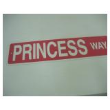 Princess Way Metal Sign  24x6 inches