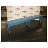 Blue Wooden Bench  80x11x16 inches