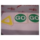 (3) Road Sign Dance Props   largest 14x14 inches