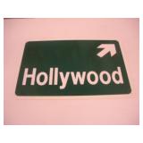 Hollywood Plastic Sign  18x12 inches