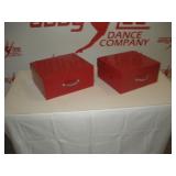 (2) Red Stage Prop Steps  14x12x7 inches