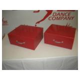 (2) Red Stage Prop Steps  14x12x7 inches