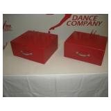 (2) Red Stage Prop Steps  14x12x7 inches