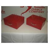 (2) Red Stage Prop Steps  14x12x7 inches