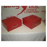 (2) Red Stage Prop Steps  14x12x7 inches