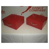 (2) Red Stage Prop Steps  14x12x7 inches
