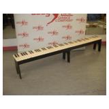 Painted Piano Key Bench  98x11x17 inches