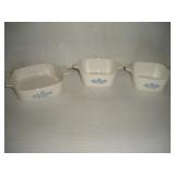 (3) Corningware Casserole Dishes  5 & 7 inches