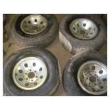 (4) 15 inch / 6 Bolt Aluminum Truck Rims