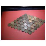 (50) 1 Roll 1946-47-49 Lincoln Wheat Penny