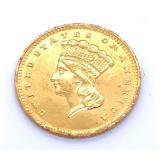 United States 1856 $1 gold coin.