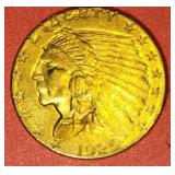 1925 US $ 2 1/2 TWO AND ONE HALF DOLLAR GOLD COIN