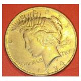 1924 US LIBERTY PEACE SILVER $1 DOLLAR COIN