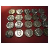 (20) 1 ROLL 1964 KENNEDY SILVER HALF DOLLARS