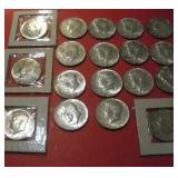 (18) 1965-66-67 US KENNEDY HALF DOLLARS COINS -