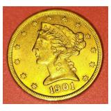 1901 $5 US GOLD COIN